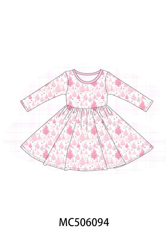 Pink christmas tree bamboo dress