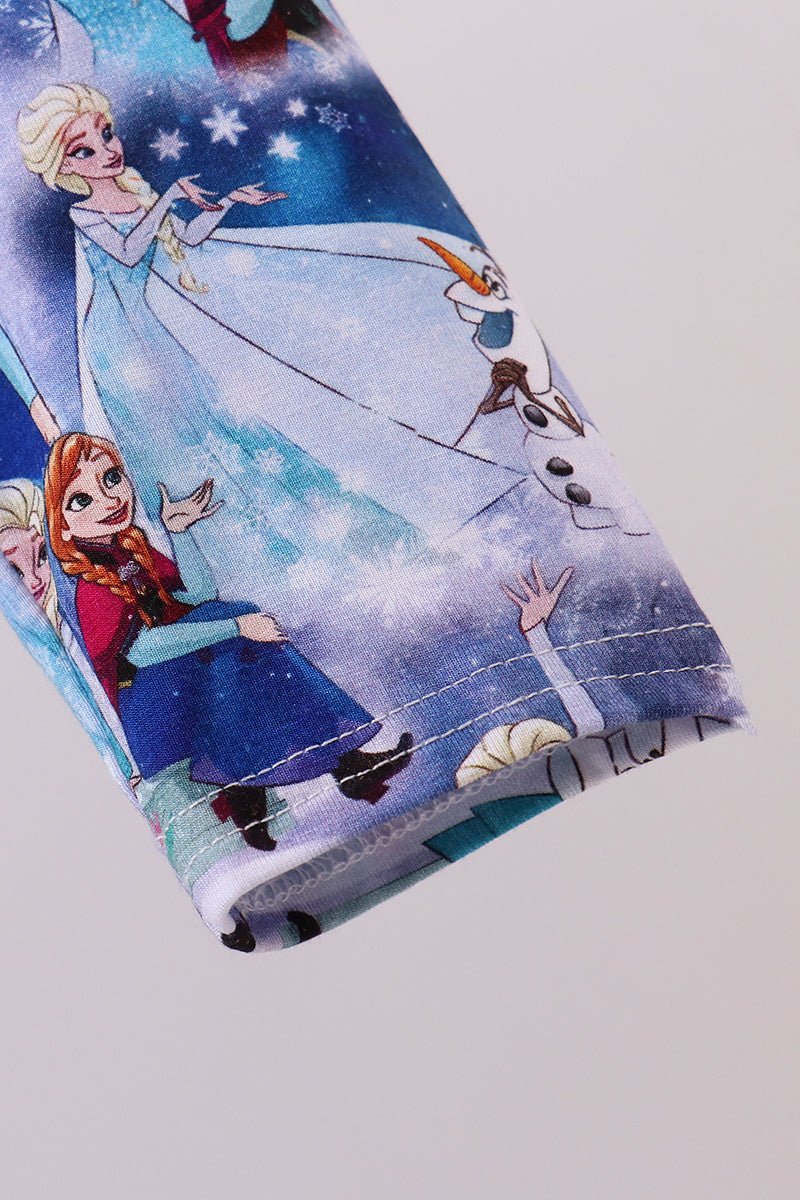 Blue frozen print bamboo dress