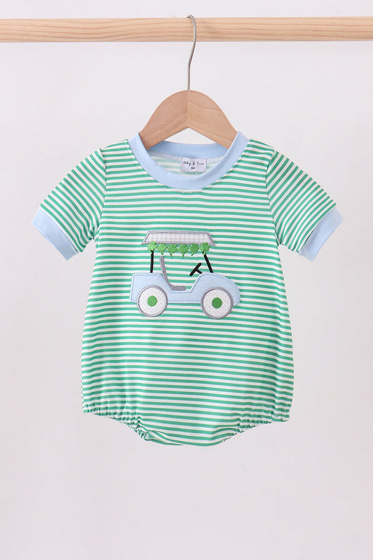 Green stripe clover golf cart applique bubble