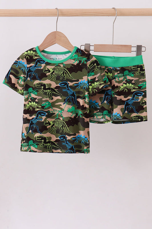 Green lobster bamboo 2pc pajama set