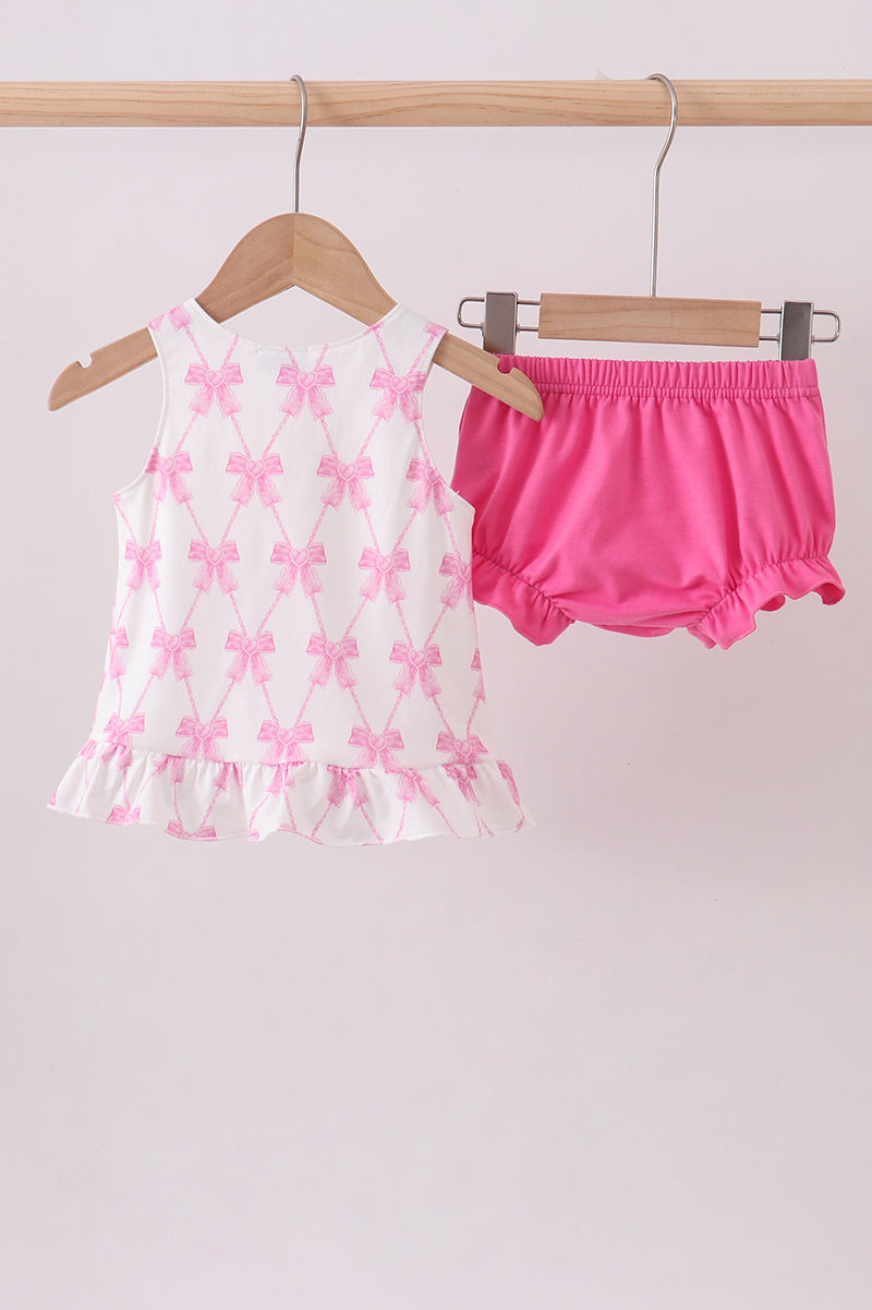 Goose Bow Appliqué Bloomer Set