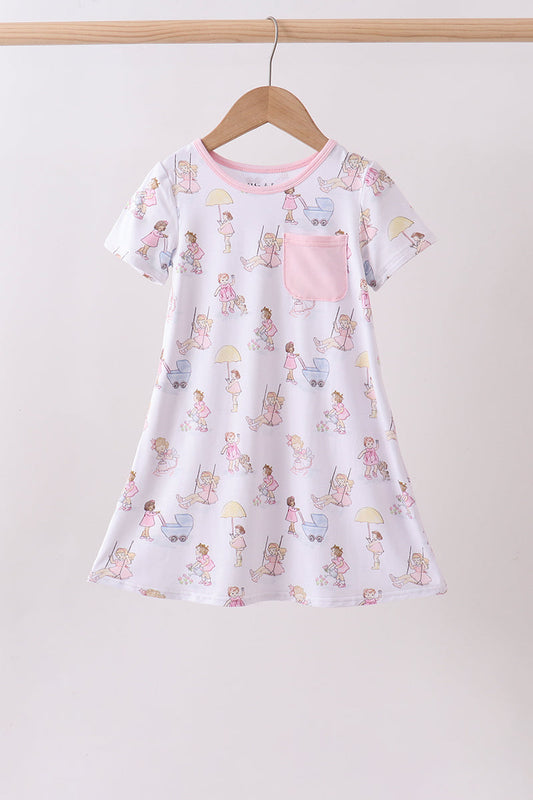 Pink all day adventure bamboo dress