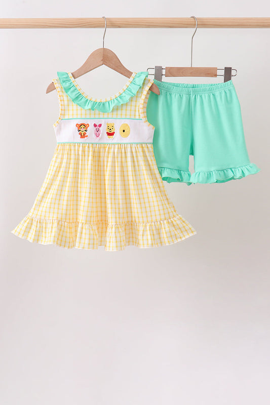 Mustard Honey Bear Embroidered Set