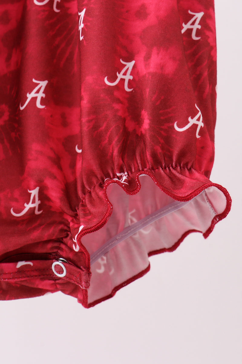 Maroon Alabama Roll Tide Smocked Bubble