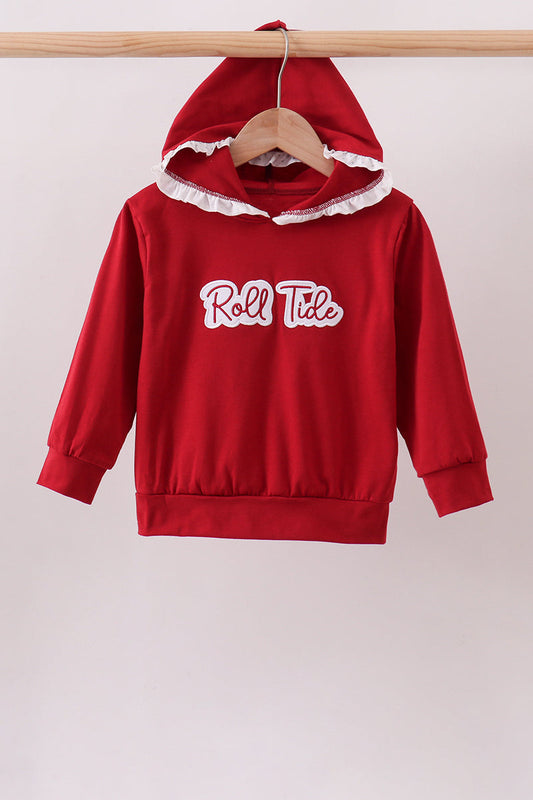 Red Alabama Roll Tide Embroidery Hoodie
