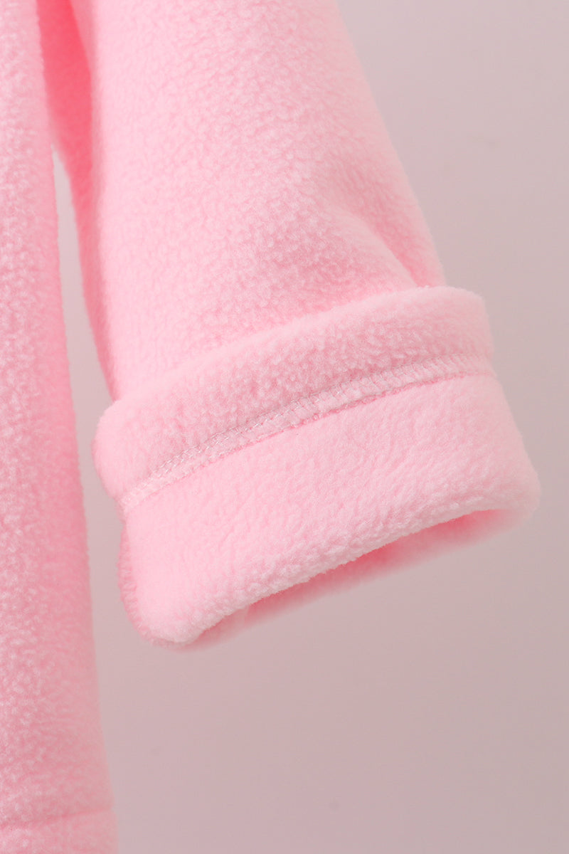 Pink Fleece Bow Coat