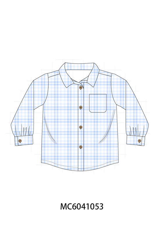Blue Plaid Button Down Shirt