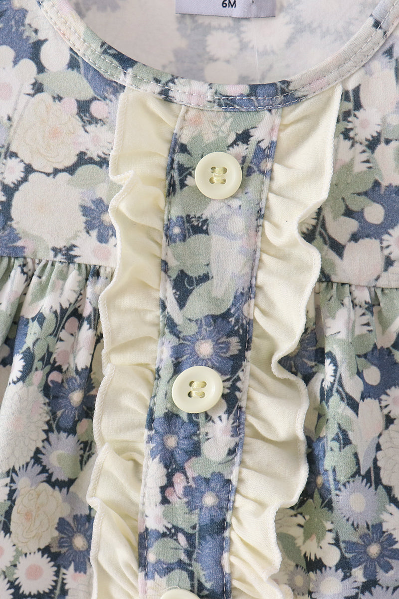 Vintage Floral Ruffle Bloomer Set