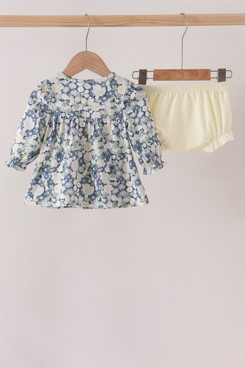 Vintage Floral Ruffle Bloomer Set