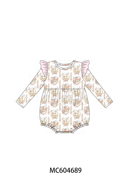 Pink horse ruffle bubble