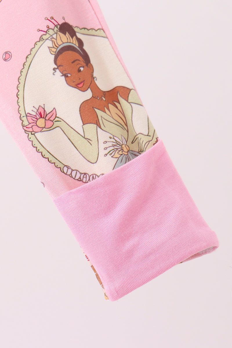 Pink Princess Zipper Bamboo Romper