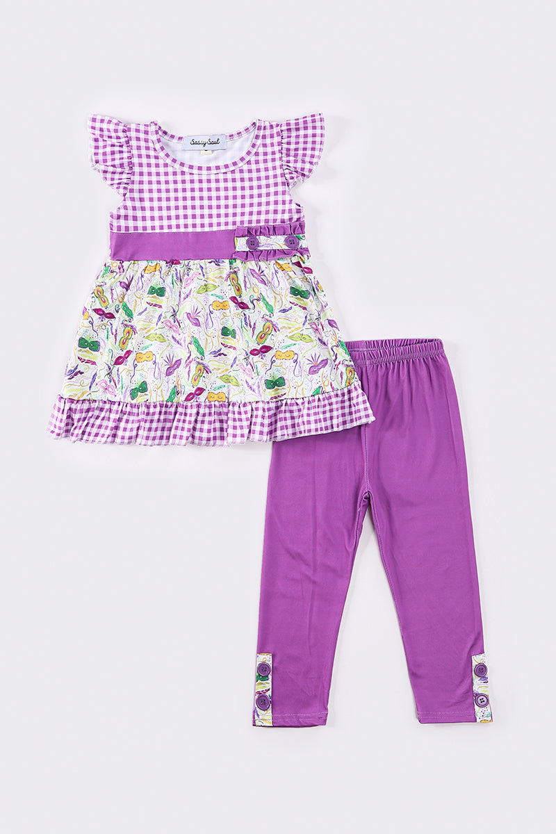 Purple mardi gras girl set