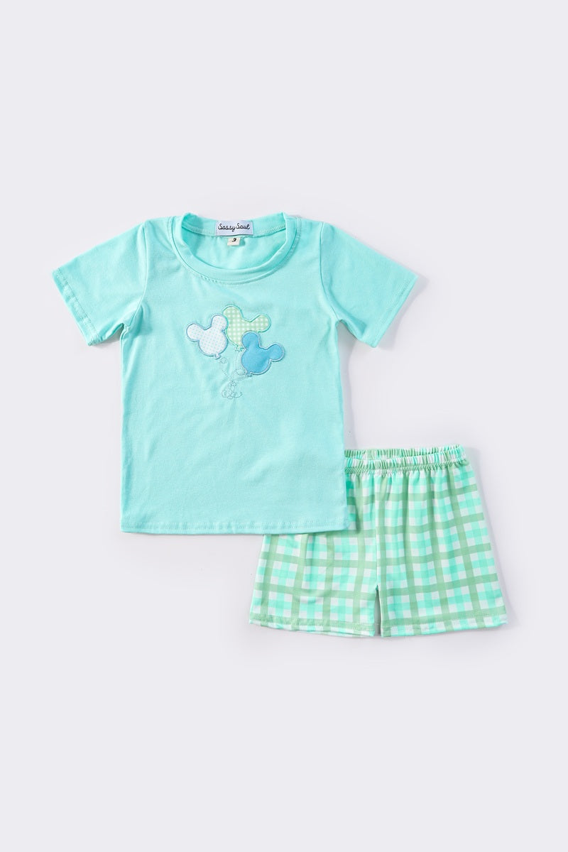 Mint character applique boy set