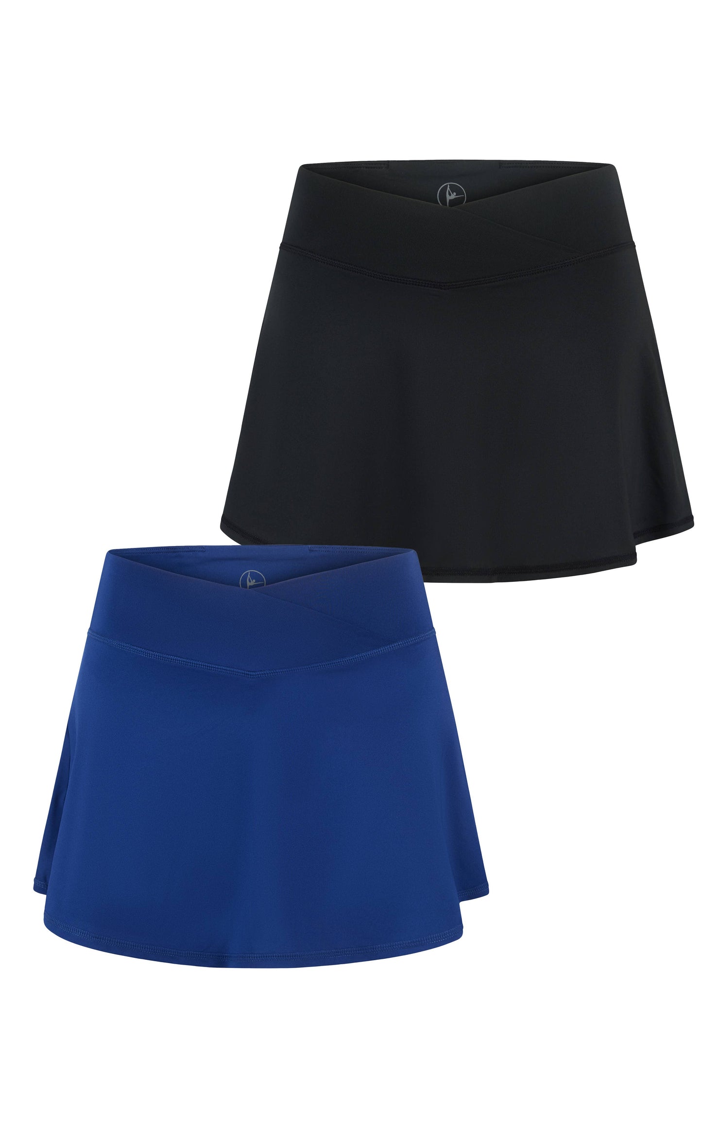 2 PC Pack - Girls Crossover Waistband Tennis Skirt (Skort)