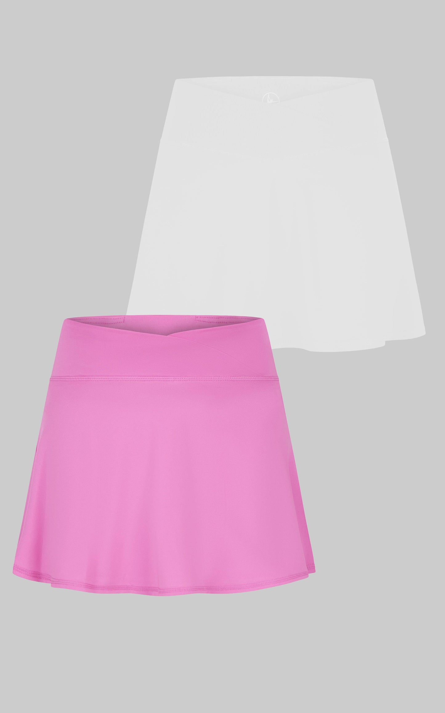 2 PC Pack - Girls Crossover Waistband Tennis Skirt (Skort)