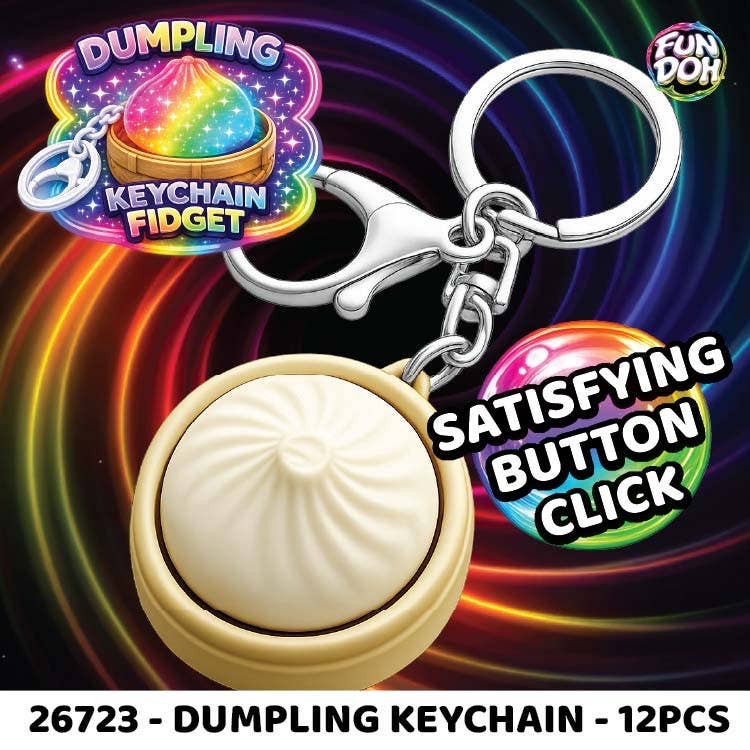 Fun Doh Dumpling Light-Up Click Fidget Keychain- 12/Display