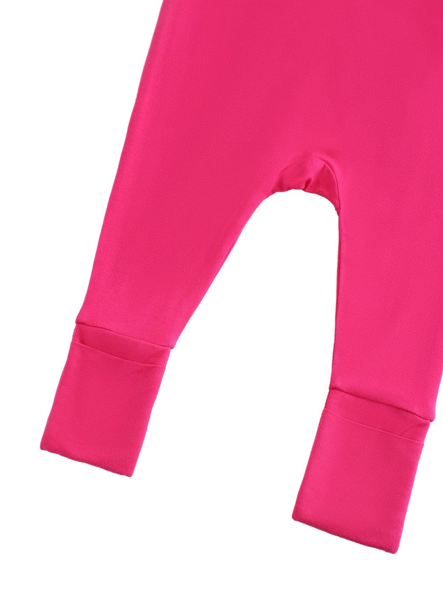 PoshTOT Hot Pink Bamboo Baby Convertible Zippy Romper