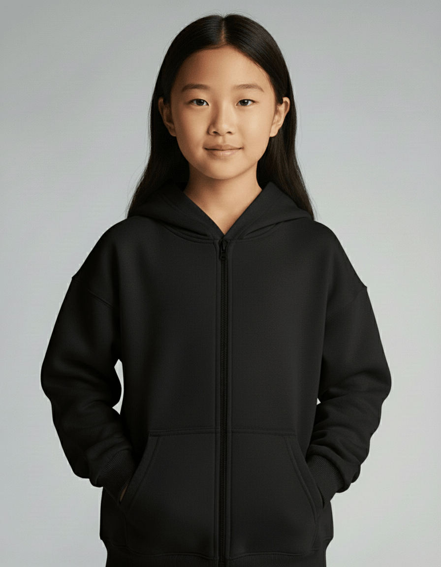 Dreamy Soft Charlie Play Solid Color - Bamboo Kids Zip Up Hoodie Sweatshirt
