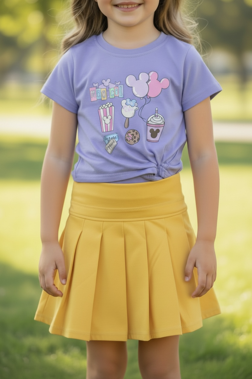 Mustard please skort made of HI-Performance fabric. GLK103007-JEAN