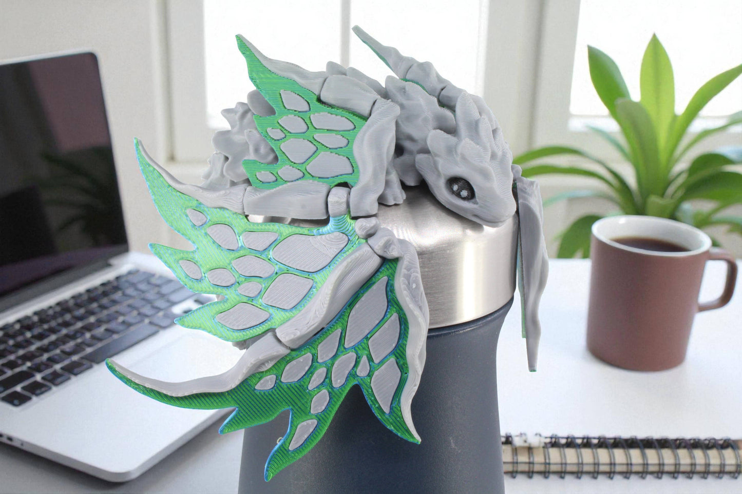 3D Printed Stone Dragon - Articulated and Moveable Wings