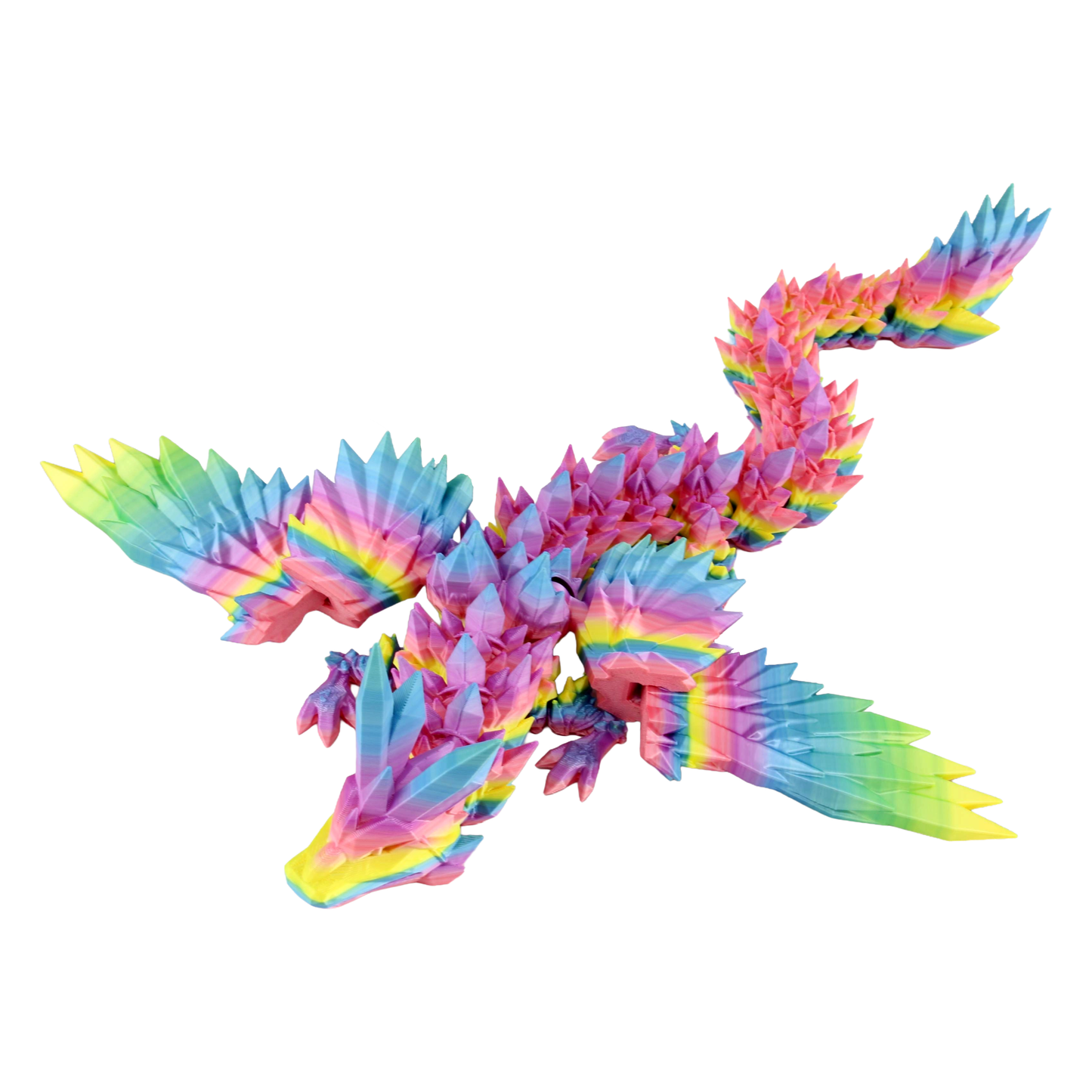 3D Printed Articulated Crystal Dragon (Rainbow)