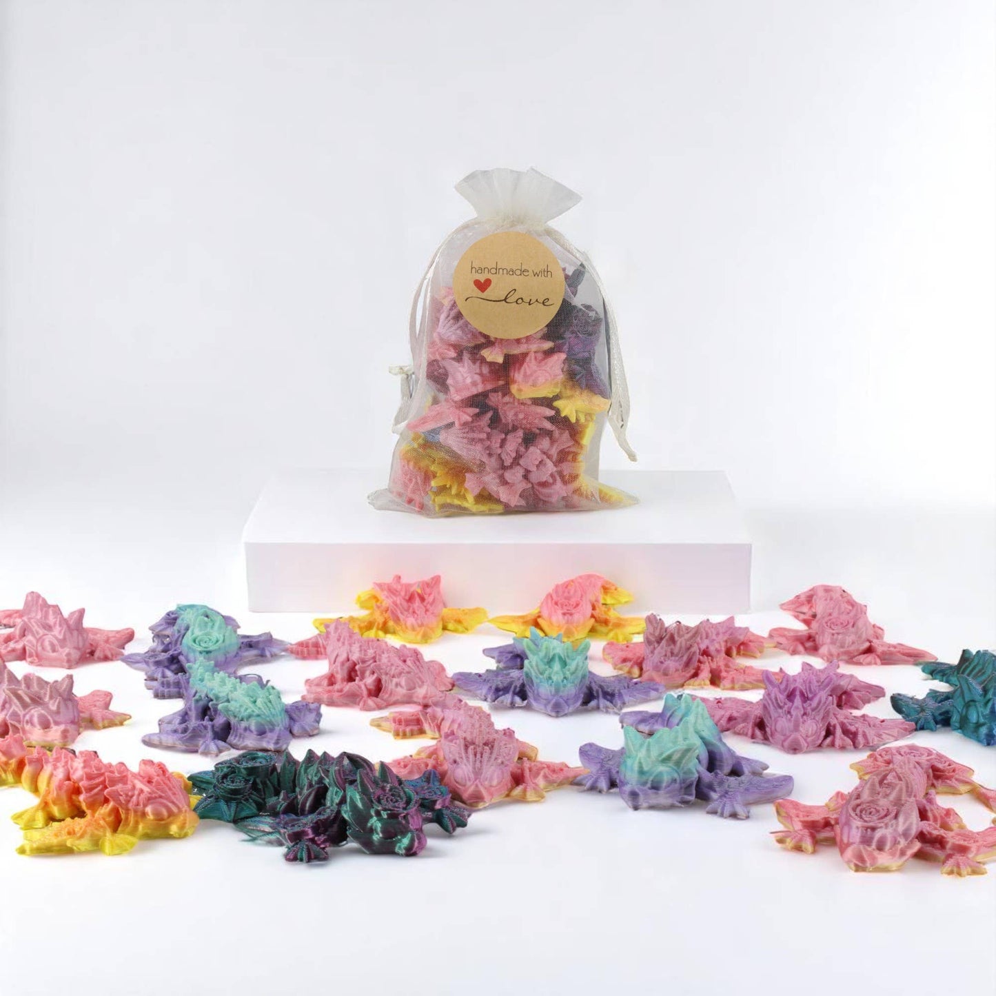 3D Printed Cute Baby Dragon Wyverns, 10 Pack | Mixed Color