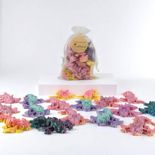 3D Printed Cute Baby Dragon Wyverns, 10 Pack | Mixed Color