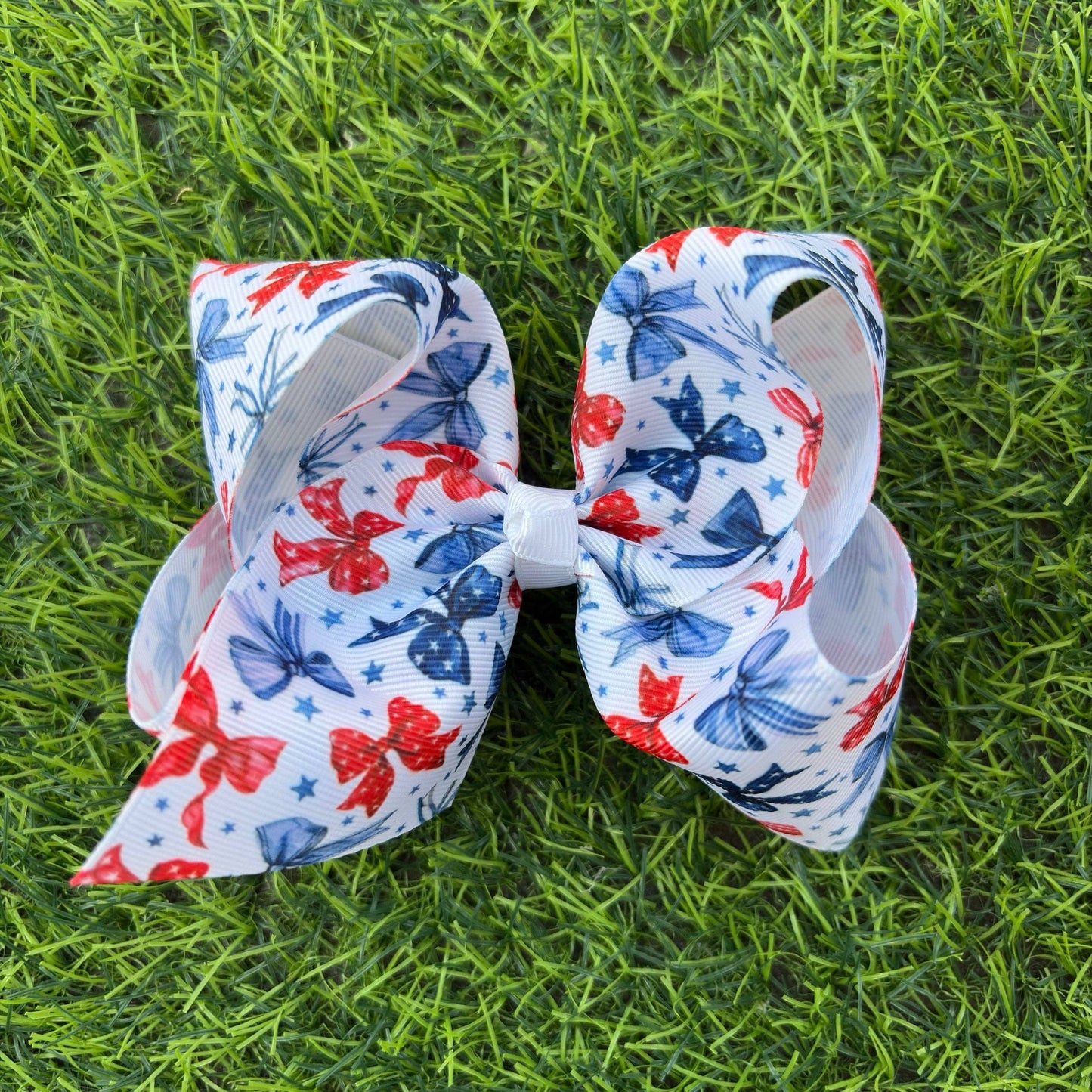 5" Patriotic Coquette bow. 4pcs/$8.00 BW-DSG-5085
