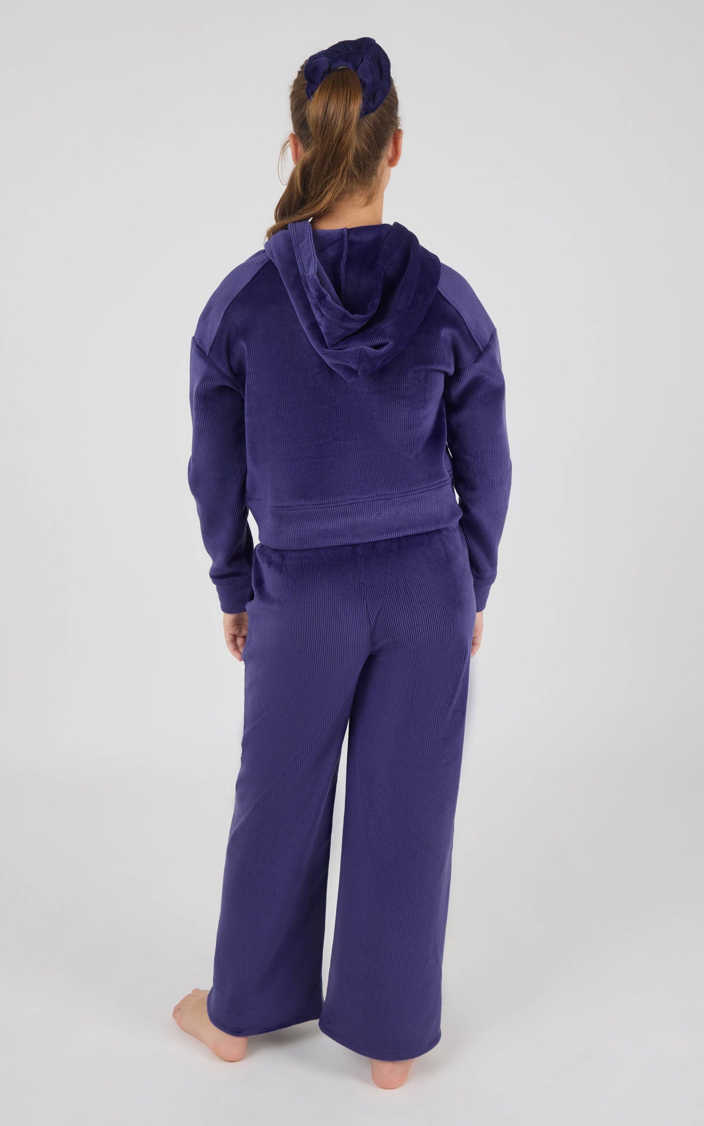Tween Girls Dreamy Rib Front Zip Jacket and Wide Pants Set