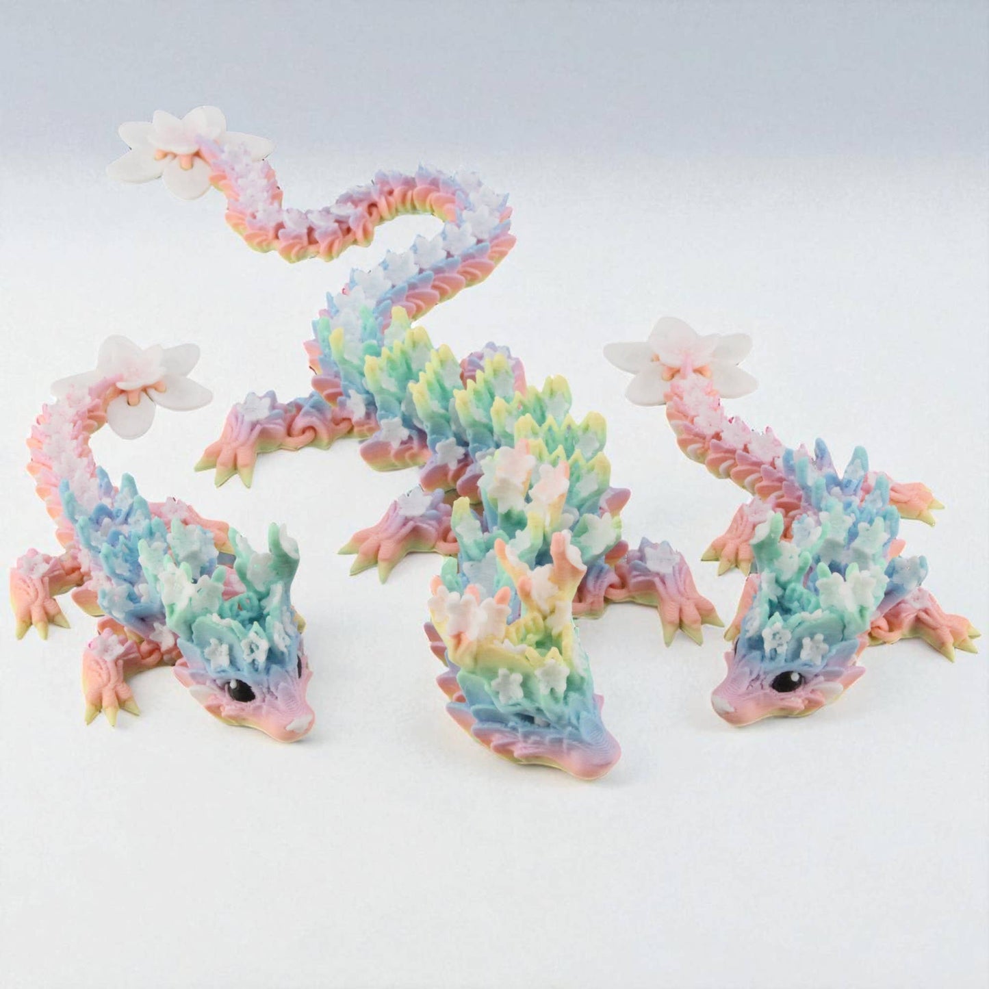 3D Printed Rainbow Blossom Dragon, 3D Printed Dragon