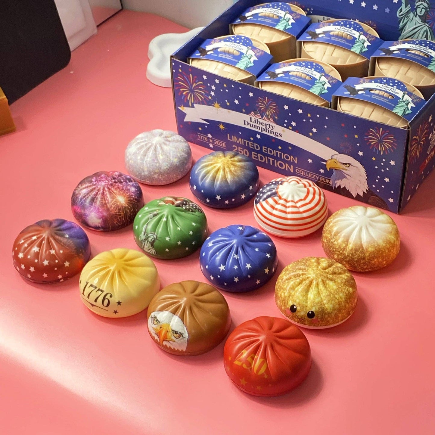 4th of July Dumpling Shape Squishy USA Theme Gift Box