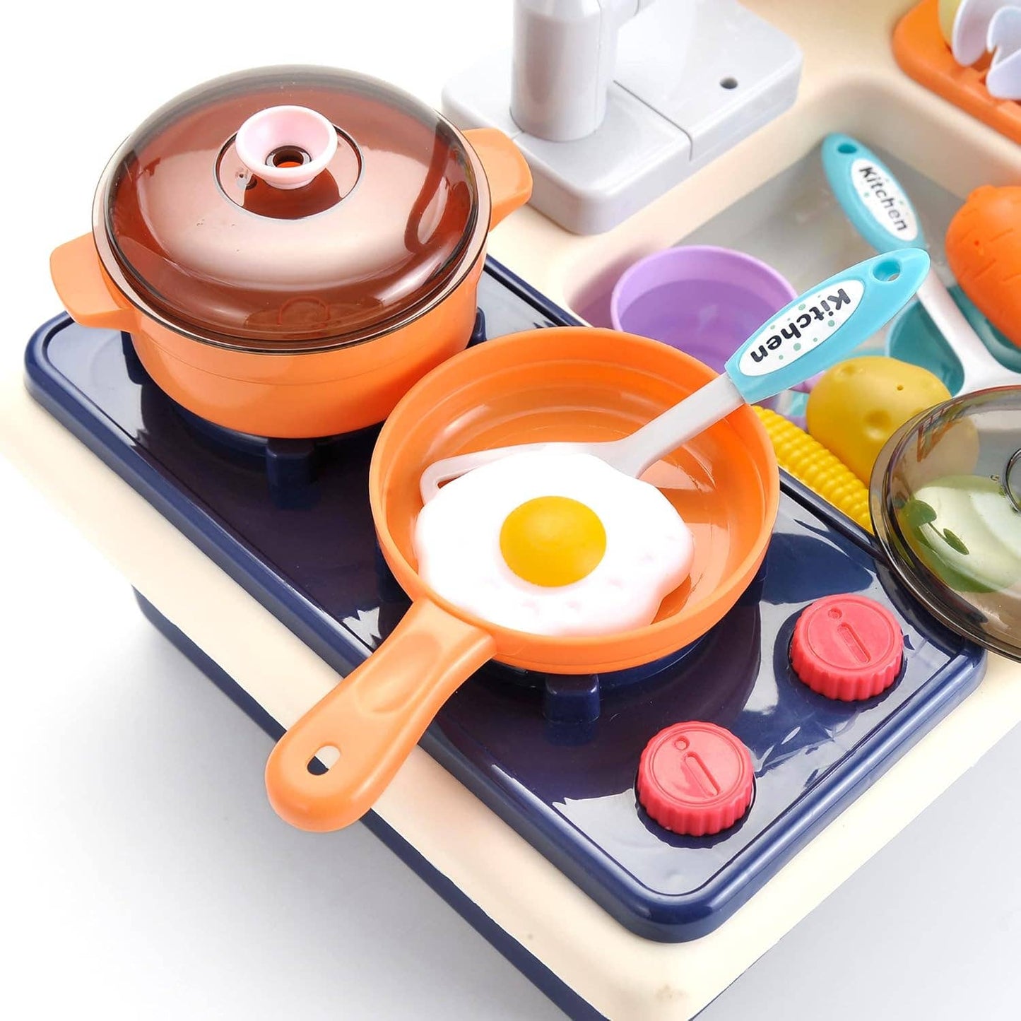 Cute Kitchen Sink Toys w/Cooking Stove Play Set