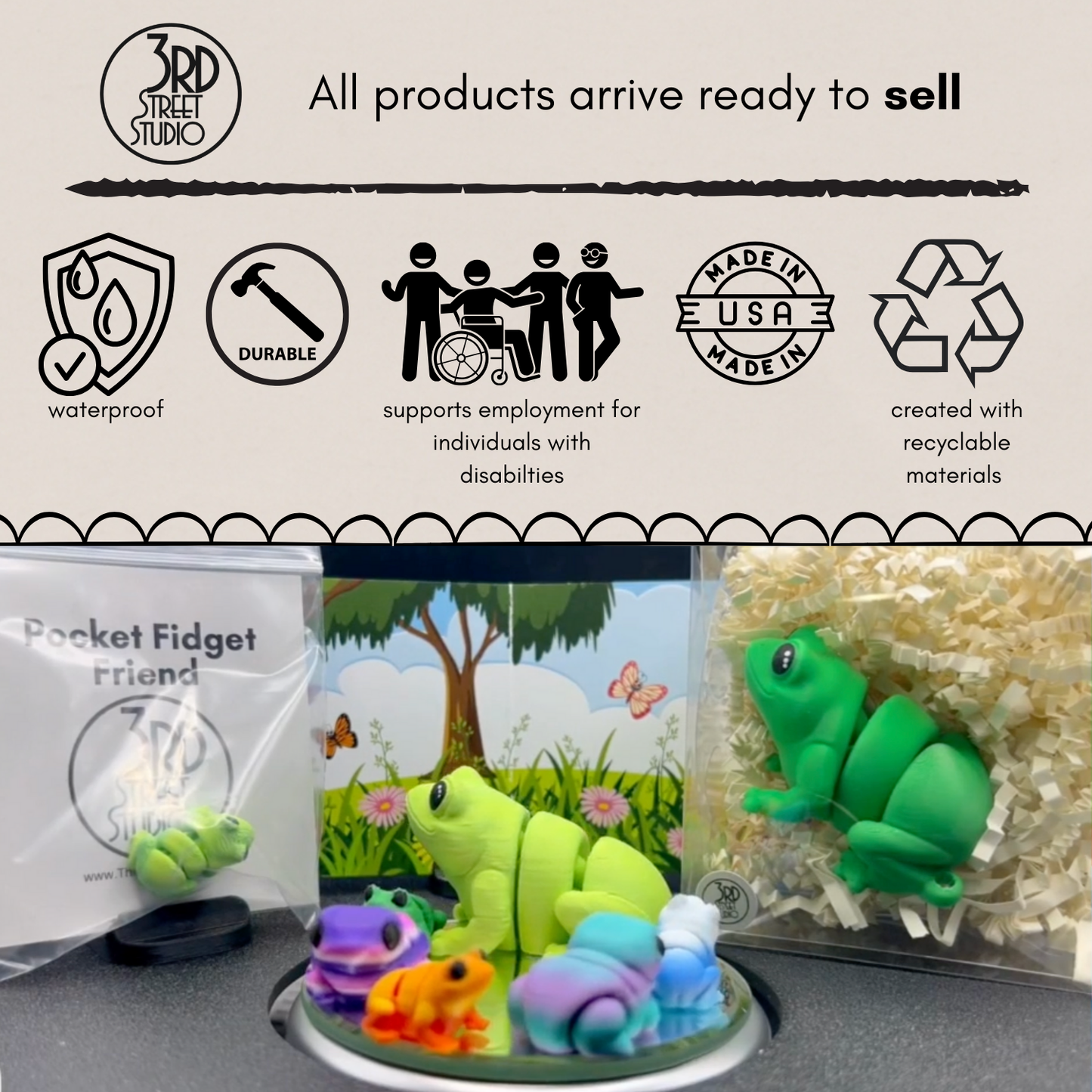 Frog Fidget Friend - Includes Play Scene