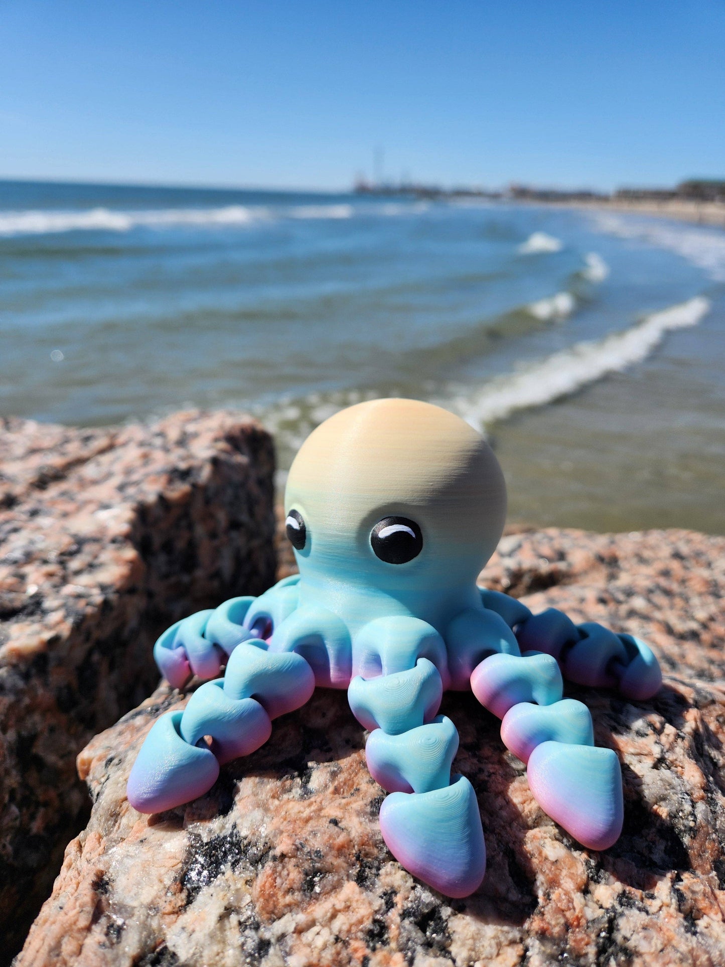 Rainbow Octopus with Articulated Tentacles