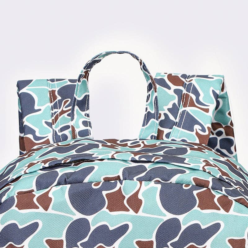 Camouflage Print Kids Canvas Backpack