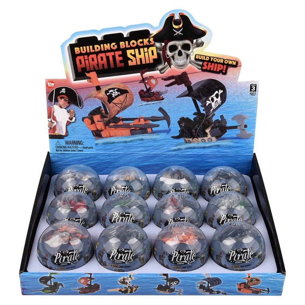 2.75" Building Block Pirate Ship 12ct - LLB Toys