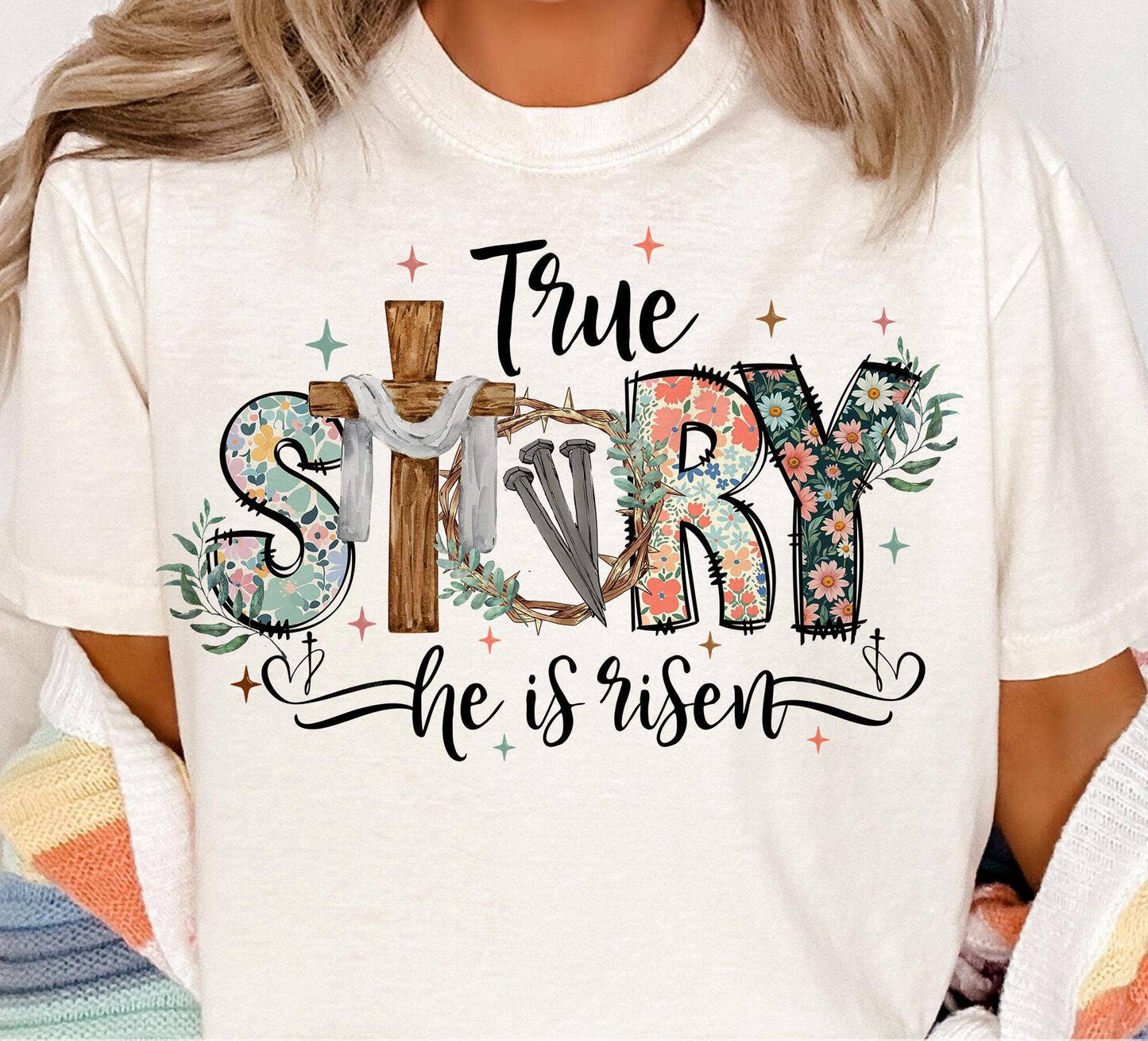 True Story He is Risen Shirt, Easter Christian Bible Verse