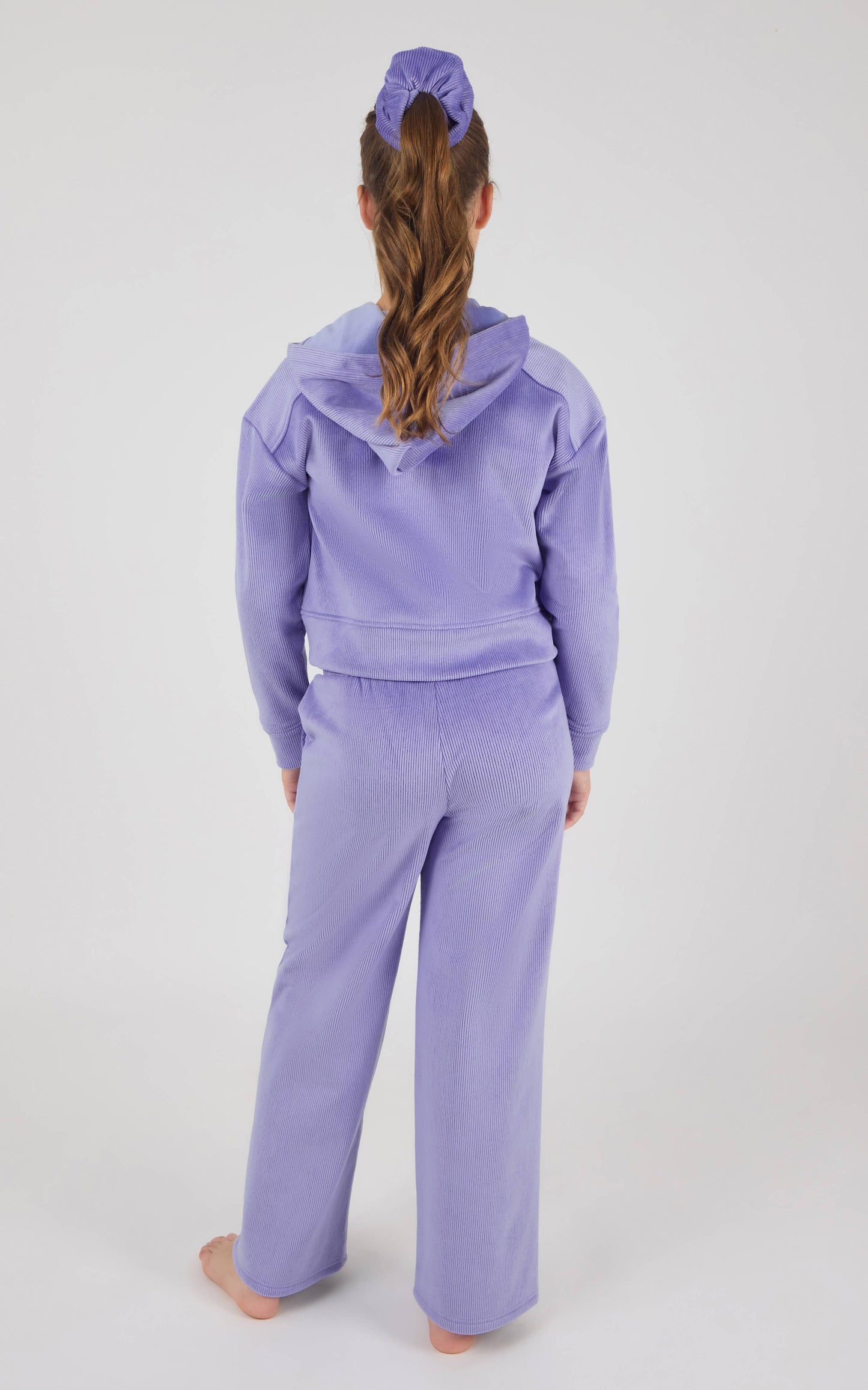 Tween Girls Dreamy Rib Front Zip Jacket and Wide Pants Set