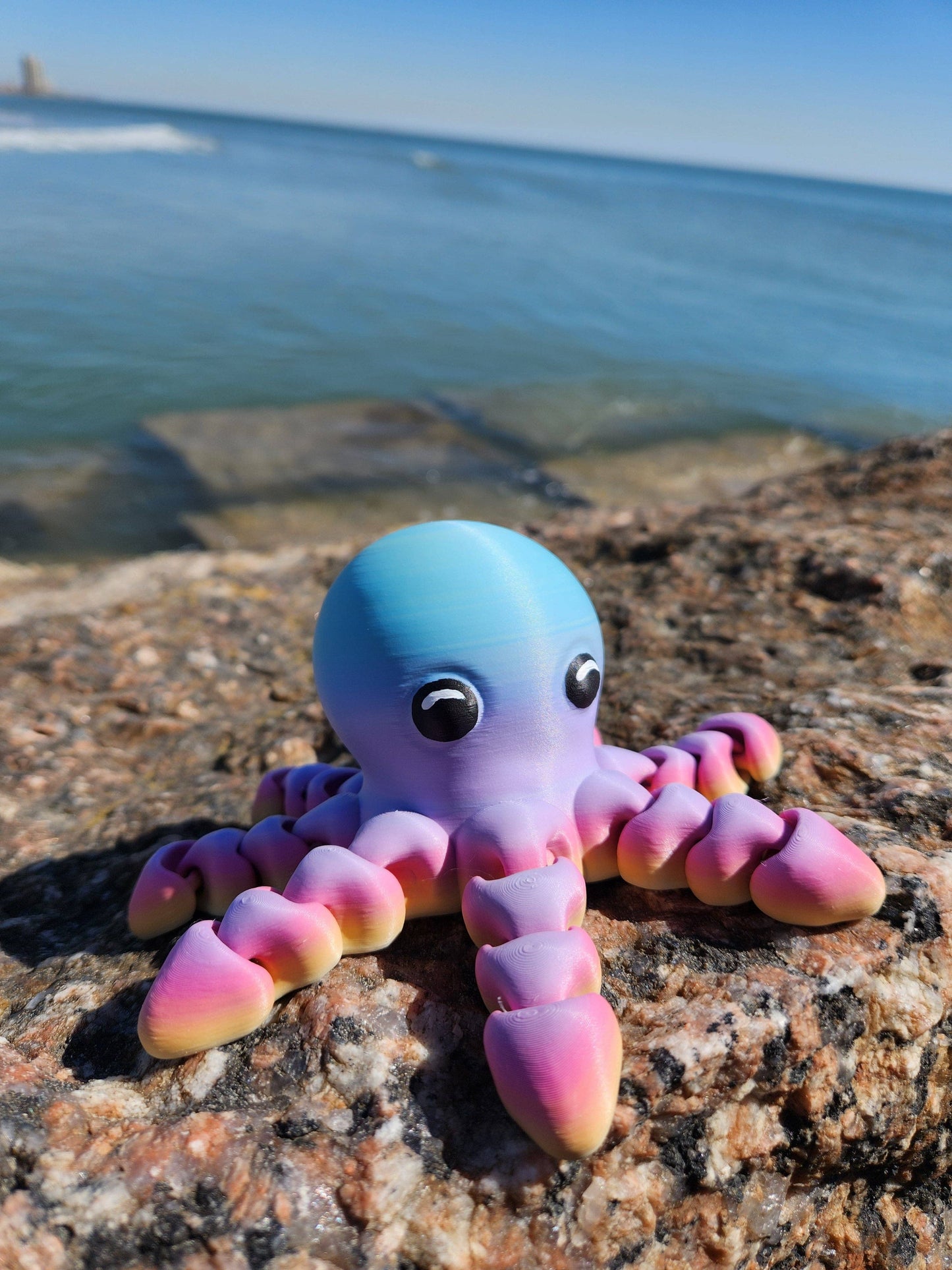 Rainbow Octopus with Articulated Tentacles