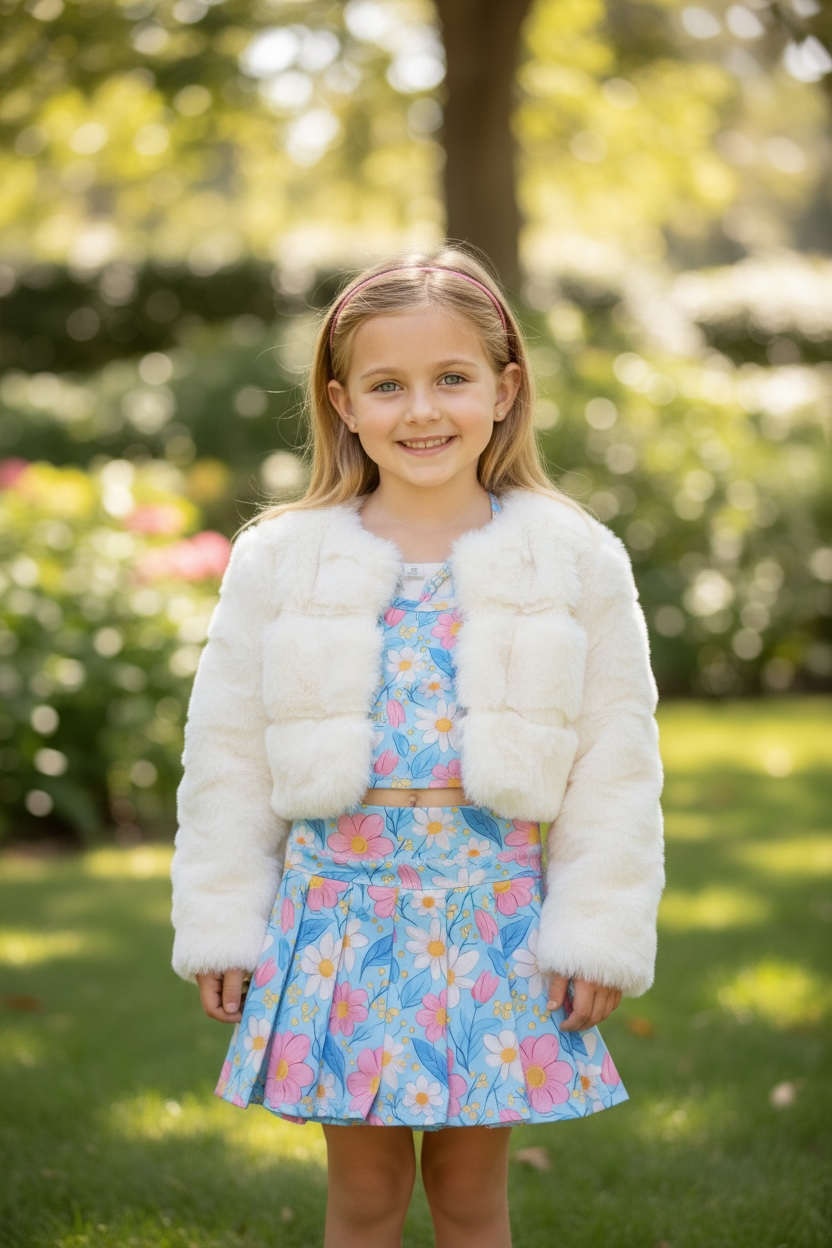 Aqua flora printed active wear girls 2 piece set. GSD092002 AMY