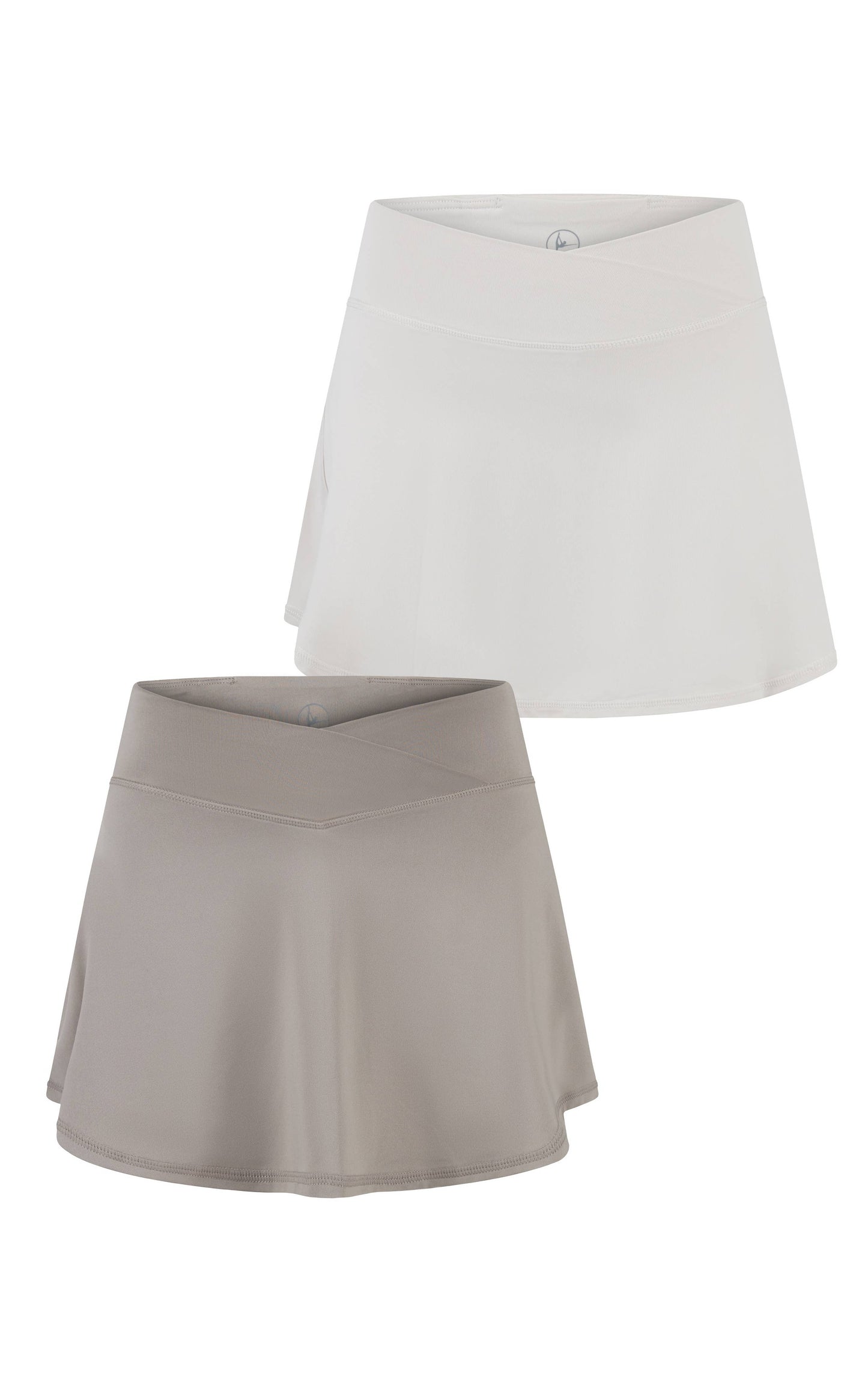 2 PC Pack - Girls Crossover Waistband Tennis Skirt (Skort)