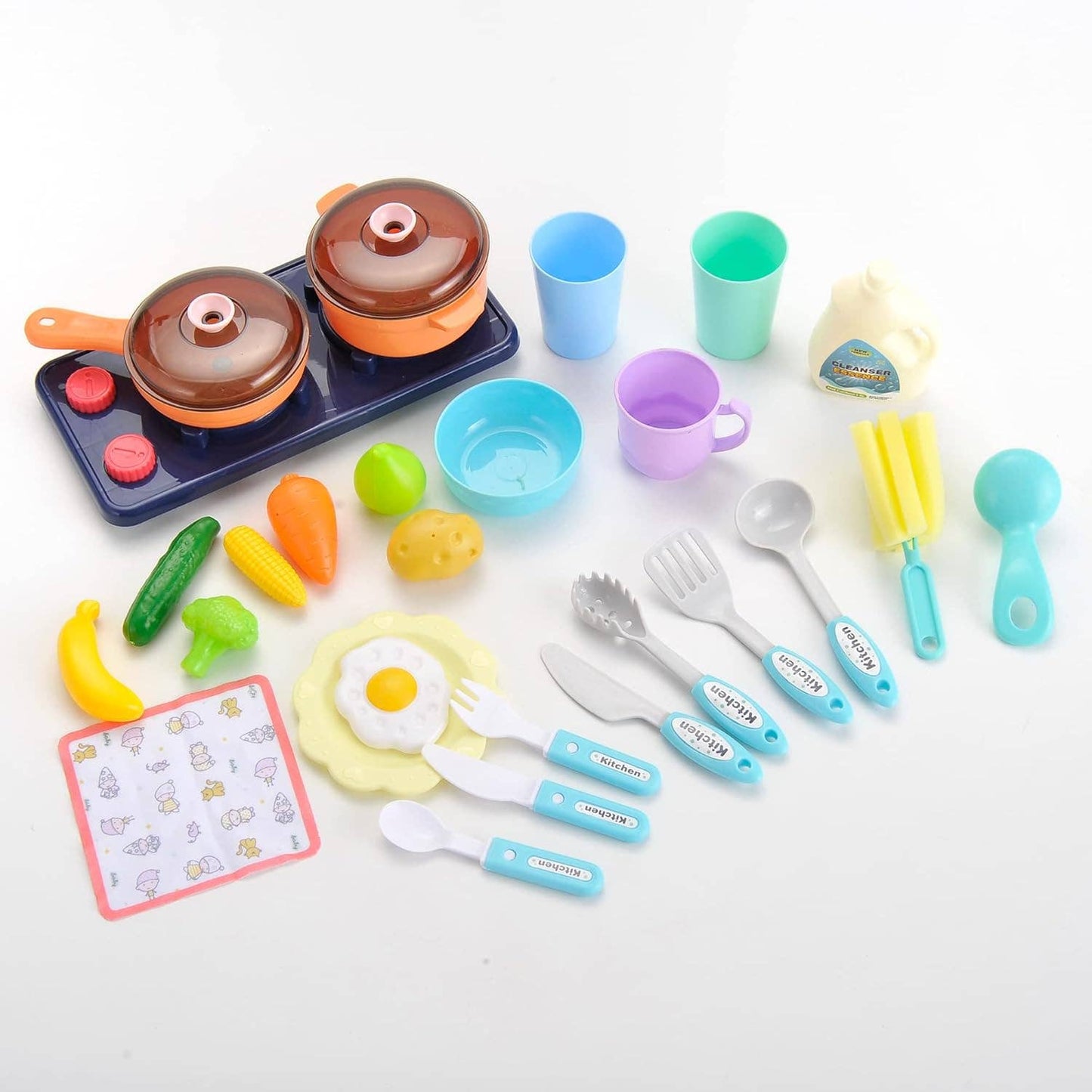 Cute Kitchen Sink Toys w/Cooking Stove Play Set