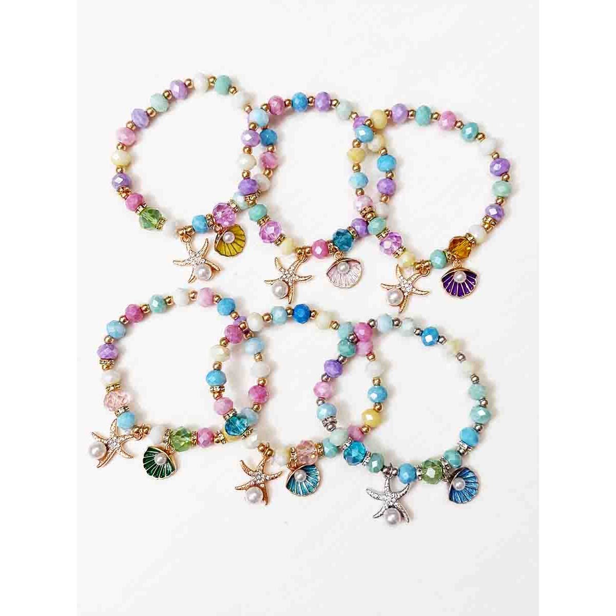 Starfish and Shell Detailed Stretch Bracelets