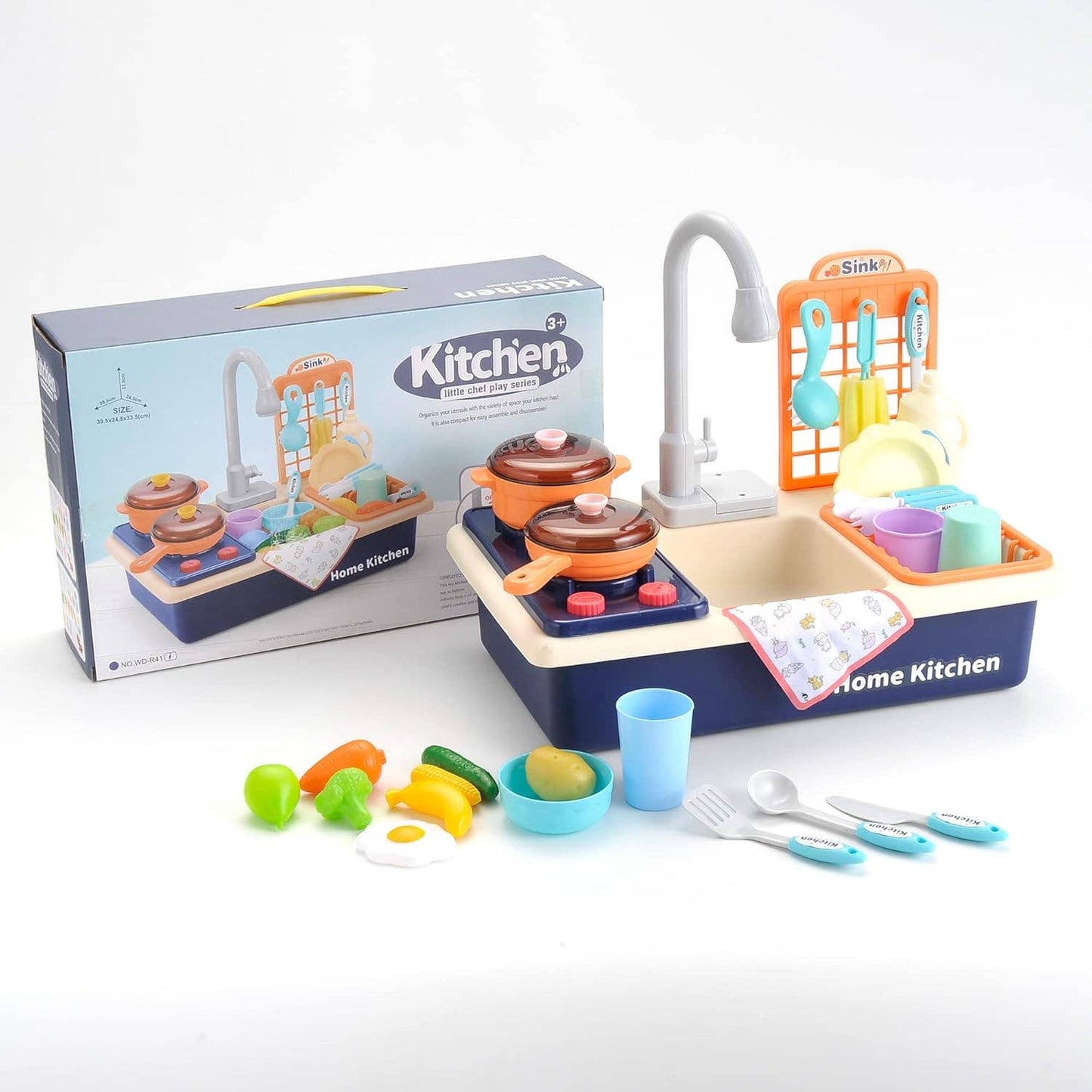 Cute Kitchen Sink Toys w/Cooking Stove Play Set