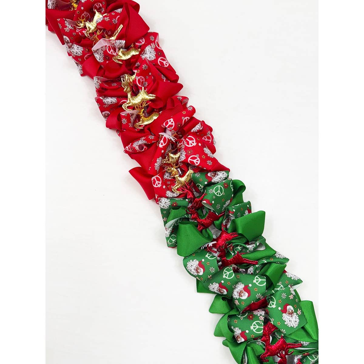 Reindeer Christmas Theme Hair Bow Clip Set