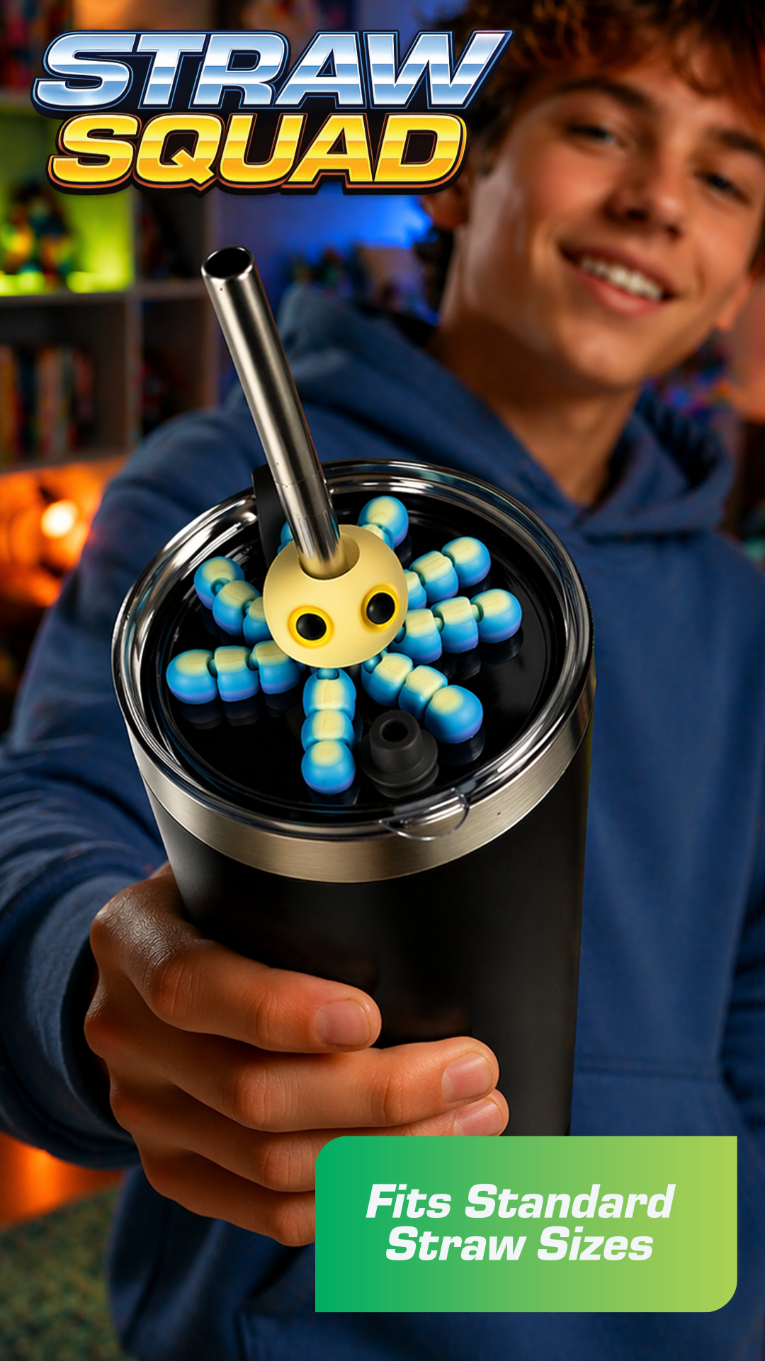 Straw Toppers 3D Printed Decoration Assortment - 12/Display