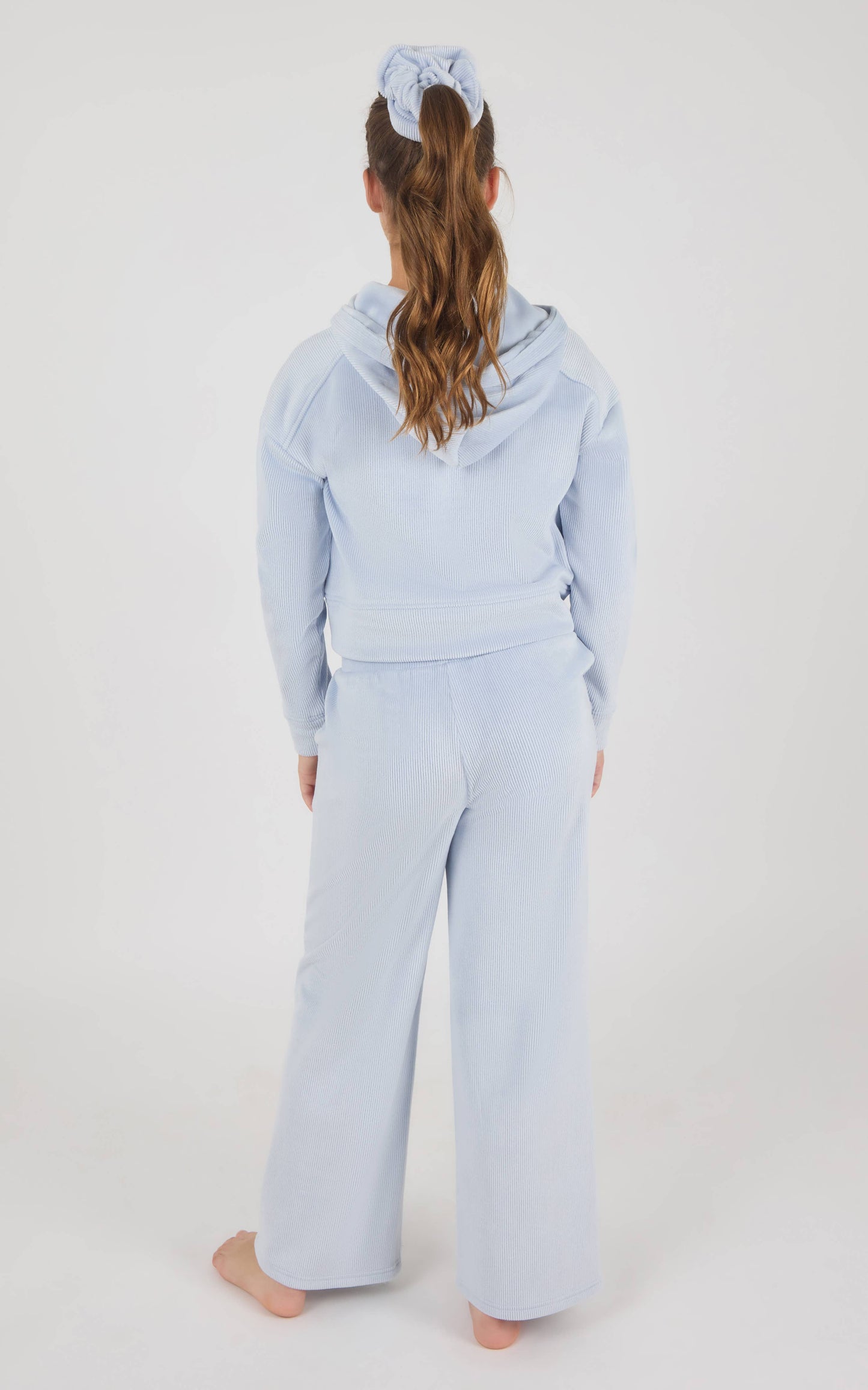 Tween Girls Dreamy Rib Front Zip Jacket and Wide Pants Set