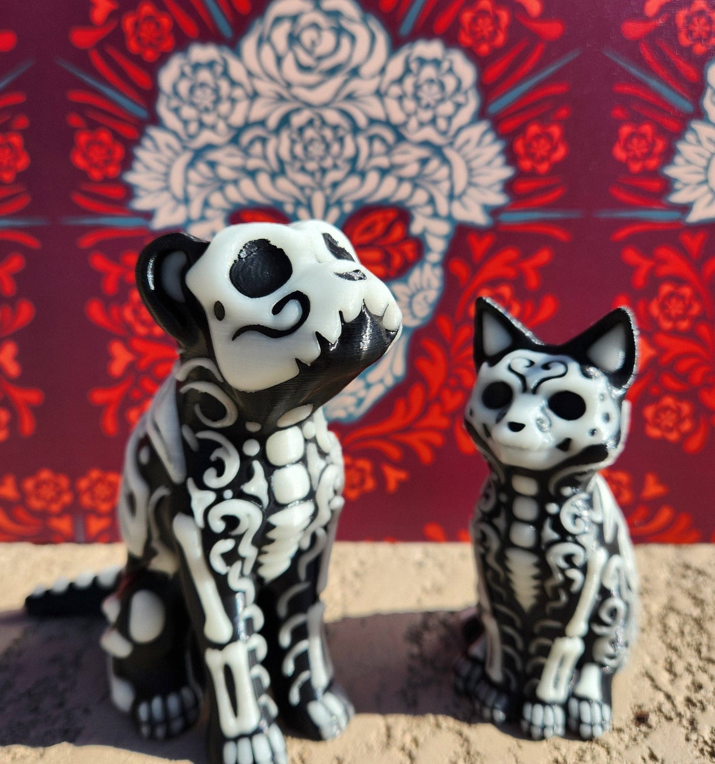 Glow-in-the-Dark Day of the Dead Animal Figurines