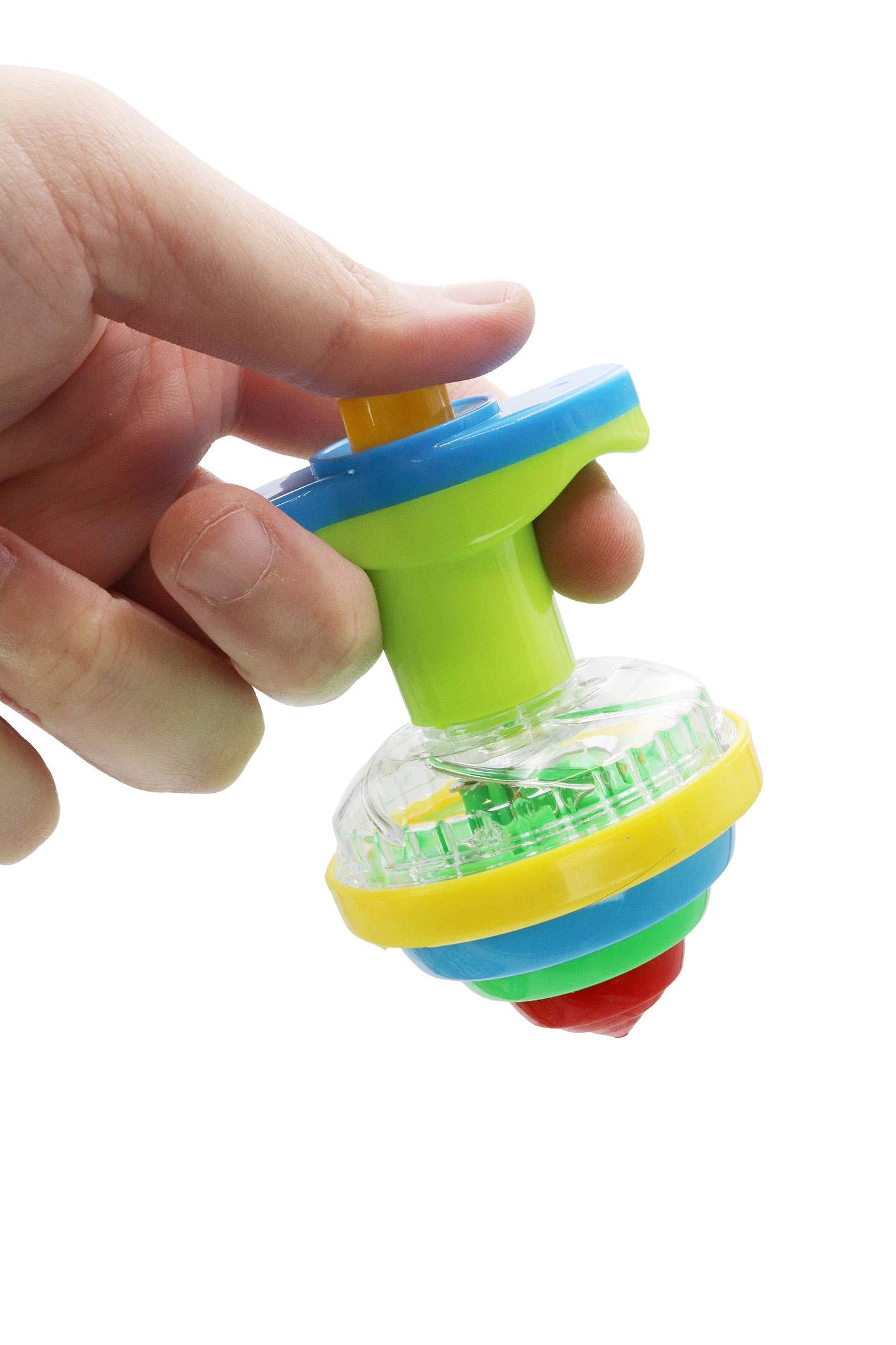 Rainbow Led Light-up Spinning Top - 12 Pcs