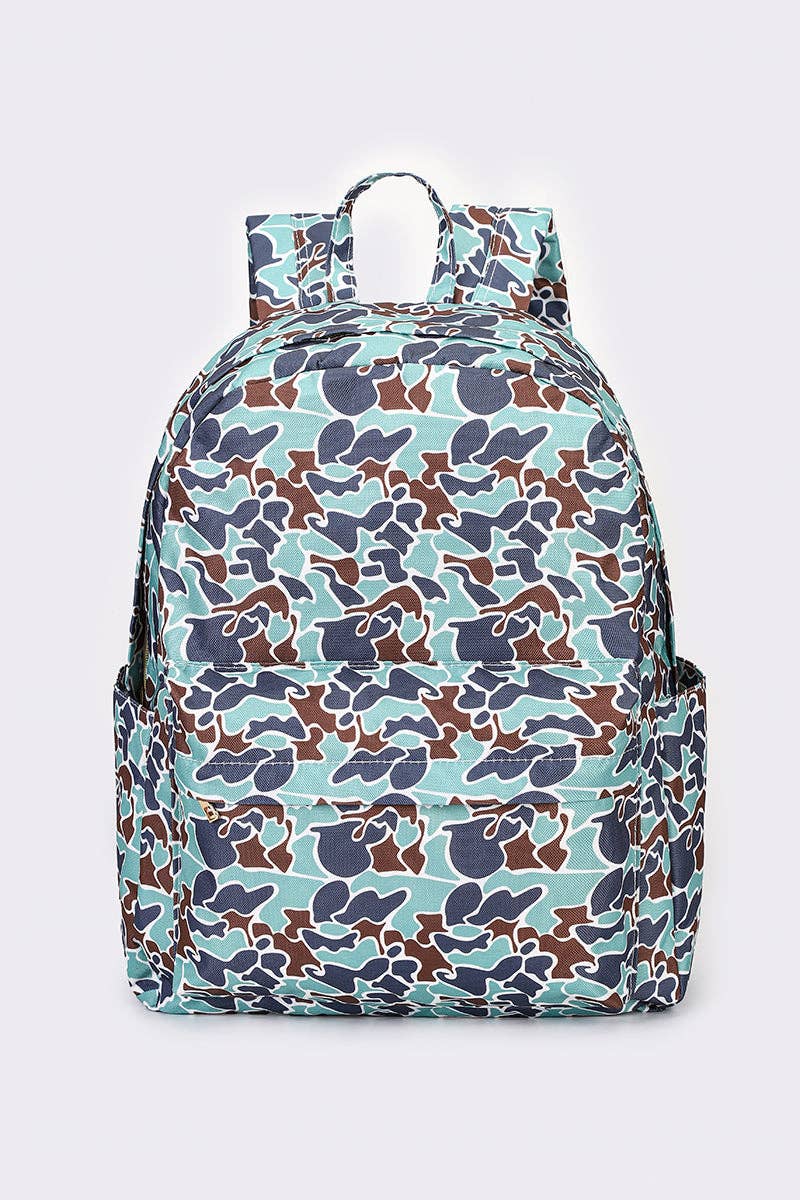 Camouflage Print Kids Canvas Backpack